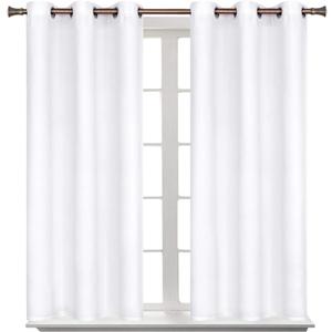 BGment Room Darkening Curtains 54 Inches Long - Grommet Thermal Insulated Drapes Window Treatment Curtains for Bedroom, 2 Panels, 38 x 54 Inch, Pure White