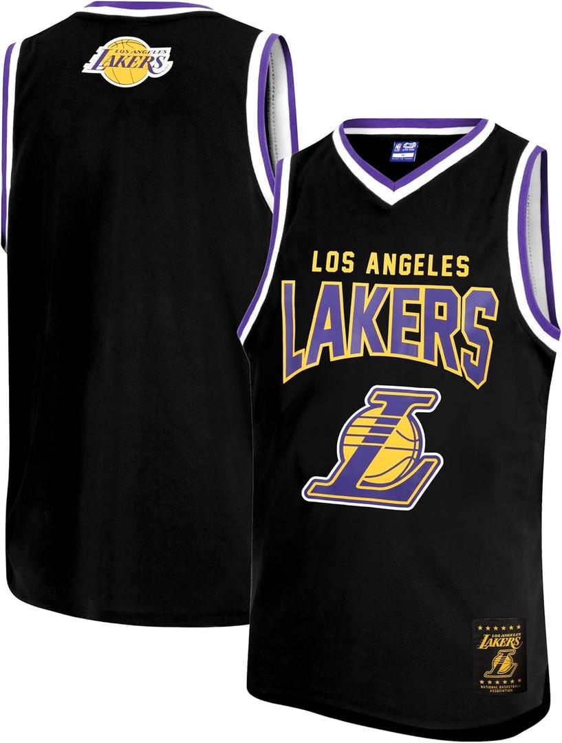 Ultra Game Youth NBA Official Standard Tank Top Mesh Sleeveless Muscle T-Shirt (8, Black)