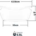 Clear Ice Buckets for Parties 3 Pack, 5.5L Clear Beverage Tub w/Handles & Scoops, Drink Buckets for Parties, Acrylic Beverage Tub, Mimosa Bar Supplies for Sparkling Wine Champagne Beer Drinks