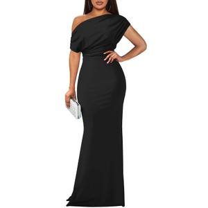 YMDUCH Women's Elegant Sleeveless Off Shoulder Bodycon Long Formal Party Evening Dress Size XL