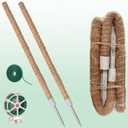 2Pack Bendable Moss Pole for Plants, 23.62Inch Coir Moss Sticks with Jute Rope, Plant Support Stakes for Indoor Potted Plants, Pothos, Philodendron, Stand & Trellis, Sticks Support