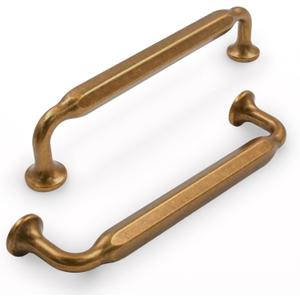 10 Pack 5 Inch(128mm) Kitchen Cabinet Handles Antique Brass Cabinet Pulls Vintage Retro Kitchen Cabinet Hardware Drawer Pulls for Dresser Cupboard Wardrobe