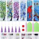 choyaxo 6 Pack Diamond and Painting Bookmark DIY Leather Tassel Bookmark for Adult Beginners Christmas New Year Graduation Birthday Gift 8.3x2.4 Inch