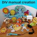 3 x Electric Hot Wire Cutter 5CM length Hot melt Pen, Hot Electric Cutter Kit, Styrofoam Hot Hot Wire Cutting Pen for Amateur DIY Heat Cutting Engraving Art Making handmade (50mm, Blue)