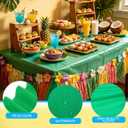 12 Pack Hawaiian Plastic Tablecloth for Round Tables, Tropical Luau Disposable Table Cover, Luau Table Cloth for Summer Pool Beach Flamingo Birthday Picnic Party Supplies Decorations