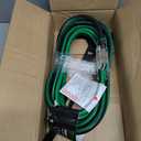 25FT 10/3 Outdoor Extension Cord, 10 AWG Ultra Heavy Duty 3-Prong SJTW, Waterproof, Flexible Cold-Resistant, Indoor/Outdoor, LED Lighted End, 15 Amp 1875W, Black & Green, ETL Listed