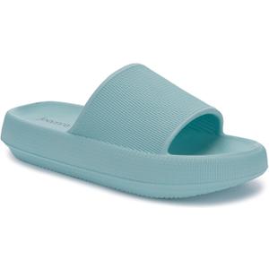 Joomra Pillow Slippers for Women and Men Non Slip Quick Drying Shower Slides Bathroom Sandals | Ultra Cushion | Thick Sole (7.5-8.5 Women/6-7 Men, Light Blue)