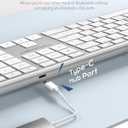 TECKNET Wired Keyboard for Mac, Ultra-Slim Silent Keyboard with USB & Type-C Dual Interface, Full Size with Numeric Keypad, Compatible with Apple MacBook Pro/Air iMac Pro/mini