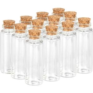 40ML DIY Decoration Glass Jars,12PCS Mini Glass Bottle with Wood Cork Stoppers for Halloween Decorations,Wedding Party Favors (30*80mm)
