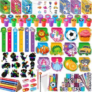 BenLouis 240Pcs Kids' Party Favors Sets Stampers Pencils Stickers School Stationery Bulk for Kids 4-8-12 Classroom Birthday Candy Goodie Bags Pinata Stuffers Rewards Gifts Supplies