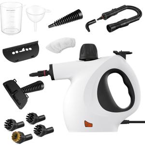 Handheld Steam Cleaner, 450ML Large Capacity Natural Surface Steam for Cleaning with 9 PCS Accessories, Multi-Purpose Steamer for Cleaning Floor, Upholstery, Grout and Car