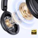 TAGRY Hybrid Active Noise Cancelling Headphones 100H Playtime Wireless Over Ear Bluetooth Headphone with Fast Charging Hi-Res Audio Comfort Earcups Headsets for Travel Home Office Phone PC Black