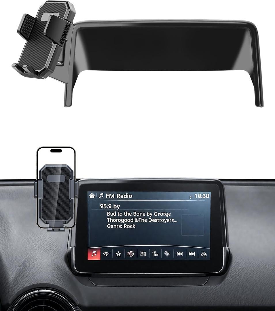 PZK Car Phone Mount for Mazda CX-3 2016-2021 /Mazda 3 2014-2016 / MX-5 Miata 2016-2023 Accessories Only 7-Inch Screen Auto Lock 360° Rotation Car Phone Holder Phone Cradles Not Affect Air Vent