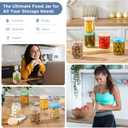 DRKIO 16 Oz Overnight Oats Containers with Lids - 4 Pack Glass Storage Jars with Airtight Lids Wide Mouth Mason Food Jars Great for Meal Prep Salad Chia Pudding Snacks Yogurt Sugar Spice Cereal