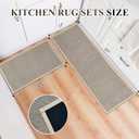 Kitchen Rugs Sets of 2,Non Slip Kitchen Mats for Floor,Thick Braided Vintage Kitchen Floor Mat Runner Carpet for Hallways Entryway Laundry Room Washable（Brown 17"x30"+17"x47"）