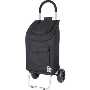 dbest products Trolley Dolly Black Foldable Shopping cart for Groceries with Wheels and Removable Bag and Rolling Personal Handtruck Standard, 13"D x 13.5"W x 37.25"H