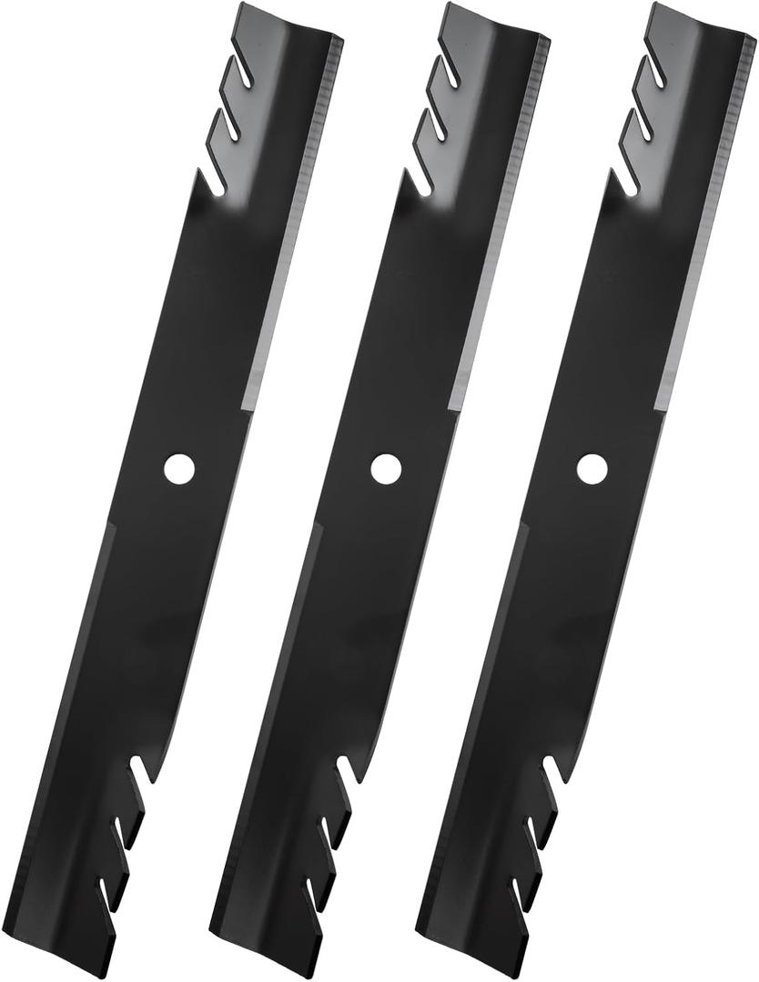 103-6338 Blade Set for Ex Mark 60'' Deck, Toothed Mulching Blade Compatible with Ex Mark Lazer Z AC, Bad Boy Toro Hustler Zero Turn Mowers, Replace for 116-5173-S, 103-6338-S, 103-2530, 3 Pack