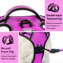 IVY&LANE No Pull Dog Harness for Medium Dogs,Dog Vest Harness with Leash,Safety Belt and Storage Strap, Fully Adjustable Harness,360 Reflective Strip,Soft Handle (Fuchsia Pink,M)