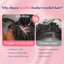 Feather Crochet Hair Extensions for Women 18 Inch 100 Strands Micro Knots Hair Pre-Separated Invisible Human Hair Blend Synthetic Curly Deep Wave Crochet Hair(100strands Dark Black)