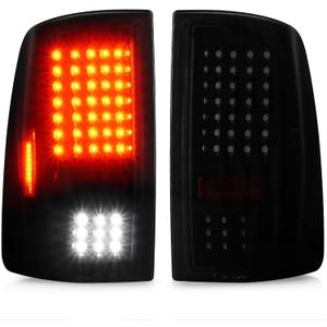 Tail Light for Dodge Ram 1500 2009-2010 for Ram 1500 2500 3500 2011-2018 for Ram 1500 Classic 2019 for Dodge Ram 2500 3500 2010 Rear light Assembly [only fit Factory Halogen Model NOT fit LED version] (Black)
