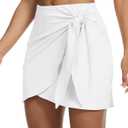 M MOTEEPI Skorts for Women Dressy Casual Tennis Golf Skirts with Pockets Shorts Tummy Control Atheltic Pickleball Skort (XX-Large, White)