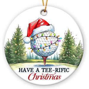 4 x Golf Christmas Ornaments 2025 - Golf Gifts for Men Women Dad Husband, Ceramic Golf Ornament for Christmas Decorations, Gifts for Golfers, Golfing Lovers, Friends