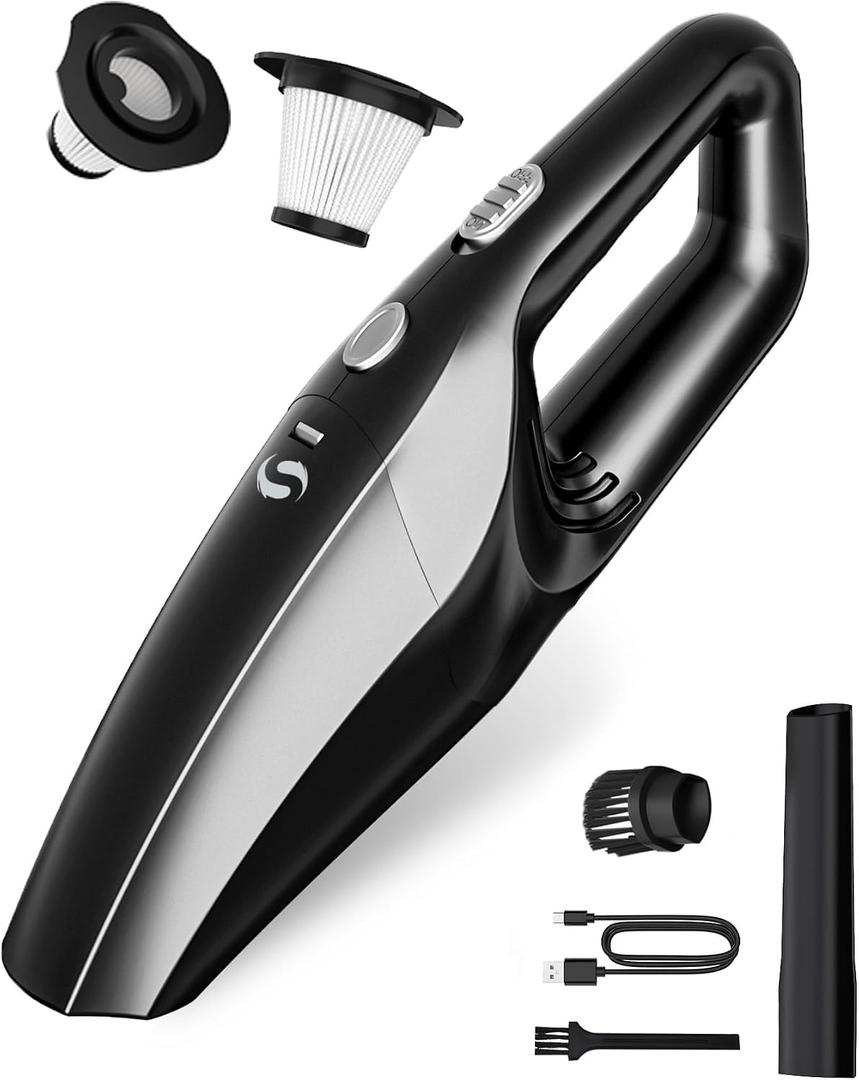 Handheld Vacuum Cordless Mini Car Vacuum Cleaner Portable and Rechargeable with Powerful Suction for Car Home Office and Pet Hair with HEPA Filter and Lightweight