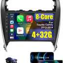 4+32G 8 Core Android Car Radio Stereo for Toyota Camry 2012 2013 2014 with Wireless CarPlay/Android Auto, 10.1'' HD Touchscreen Car Radio with AM/FM/RDS Backup Camera WiFi