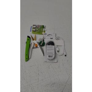 Knife, Scissors, Weighing Scale, 2 Packs Of Bulbs And 2 Packs Of Cables Knife, Scissors, Weighing Scale, 2 Packs Of Bulbs And 2 Packs Of Cables