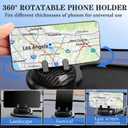 2 x 3-in-1 Multifunctional Car Anti-Slip Mat, 360 Rotating Phone Holder with Hidden Parking Number Plate, PVC Dashboard Mat, Fit for Cars, Trucks, SUVs