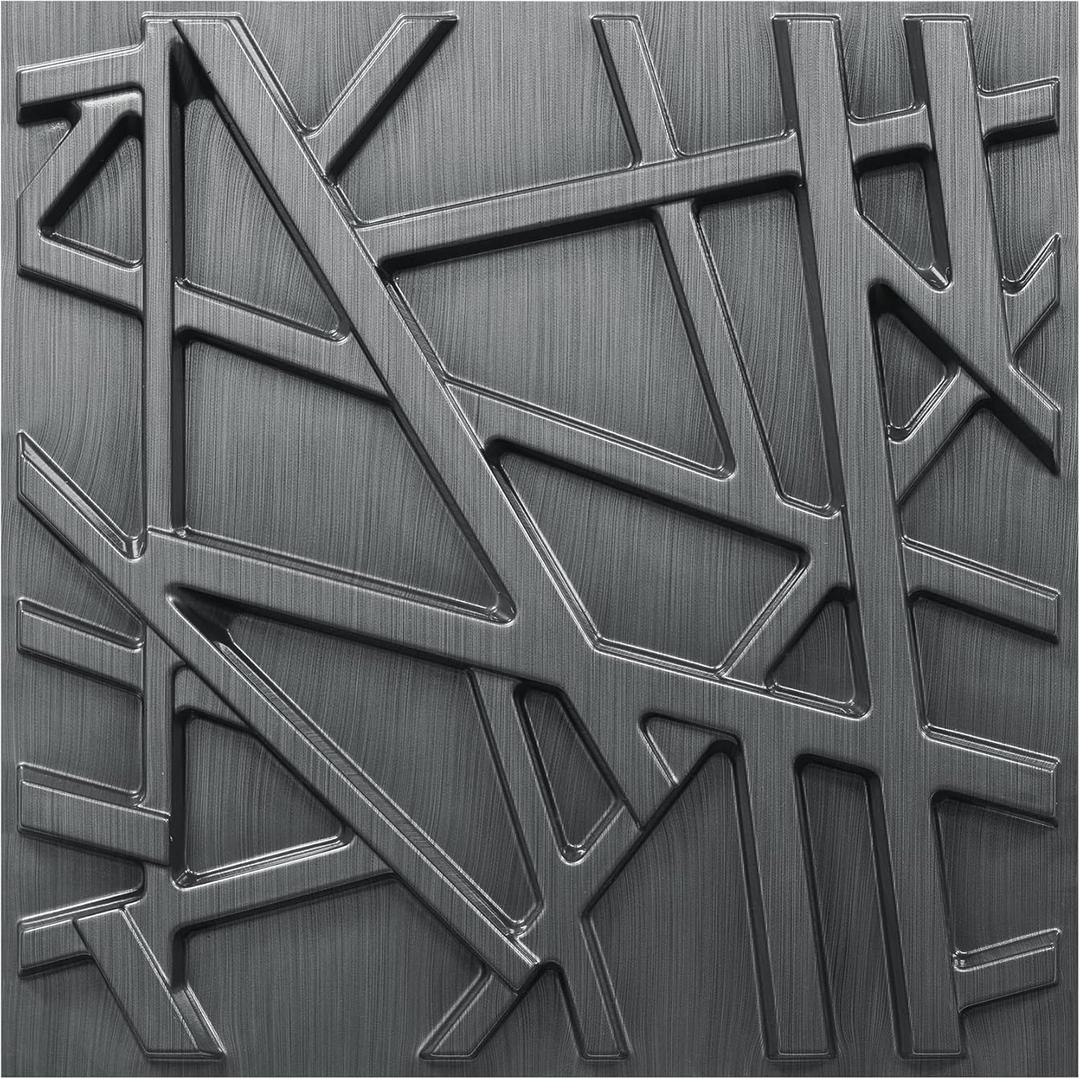 33 Pack 3D Wall Panels for Interior Wall Decor, 12''x12'' Brushed Silver Accent Textured Wall Panels, Wall Covering Panles for Living Room, Gaming Room, TV Background, Cover 32 Sq.Ft