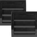 Vent Systems 4'' Inch Black Air Vent Cover, Pack of 2, Dryer Vents and Bathroom Exhaust Vent Pipe, Louvered Outdoor Dryer Vent Cover Opening Flap Vent, Keeps Out Insects, Birds and Rodents