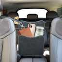 Leather Car Seat Organizer for Handbag/Purse  Fits Between Front Seats, Holds Wallet, Phone & Essentials. Black