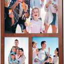 Collage Picture Frame for Wall, 8x10 with Two 5x7 Openings, Brown Farmhouse Rustic Wood Frame with HD Glass, Multi Opening Photo Frame for Wall or Tabletop Display