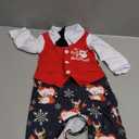 AGAPENG Baby Boy Christmas Outfit My First Christmas Gentleman Onesie Long Sleeve Romper Jumpsuit Vest with Bow Tie, 3-6M