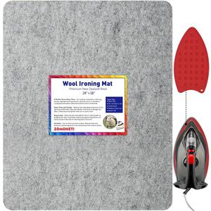ZOMONETI 24" x 18" Wool Pressing Mat 100% New Zealand Felted Wool Ironing Mat Pad Blanket for Quilter, Sewing, Quilting Supplies and Notions