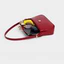 Shoulder Bag for Women, Small Shoulder Purse with 2 Straps, Casual Crossbody Bag Vintage Leather Handbags with Zipper (Red)