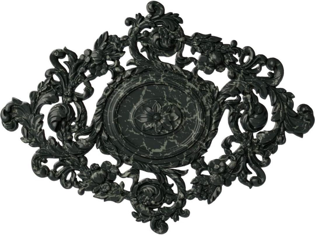 Ekena Millwork CM30KTPTC 22 1/2"W X 30 3/8"H X 1 1/2"P Katheryn Ceiling Medallion , Painted Turtle Crackle