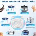 50 Pcs Cat Water Fountain Filters for Veken 95oz/2.8L, 67oz, 85oz, 135oz Dog Water Fountain Automatic Pet Fountain Dog Water Dispenser 25Pcs Pet Fountain Filter Replacement & 25Pcs Pre-Filter Sponges