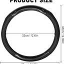 Car Steering Wheel Cover Black, Non-Slip Wear-Resistant Carbon Fiber Steering Wheel Cover, Breathable Drilled O-Type Leather Sleeve, Universal Car Interior Accessories for Most Vehicle