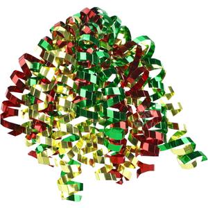 MEEDEE 6 Inch Red, Green and Gold Self-Adhesive Christmas Bows, Crimped Curly Ribbon Gift Bows for Gift Wrapping Paper, Bags, and Boxes  Holiday, Everyday, and All-Occasion Decorations (12 Count)