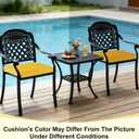 downluxe Waterproof Outdoor Chair Cushions Set of 4, 19" x 19" x 3" Patio Chair Cushion with Non-Slip Ties & Handle, Square Outdoor Cushion for Patio Furniture with Removable Cover, Yellow