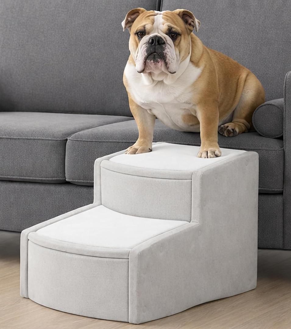 Pet Gear Easy Step II Extra Wide Pet Stairs, 2 Step for Dogs/Cats up to 200 pounds, Removable/Washable Carpet, Easy Assembly (No Tools Required), Sea Salt