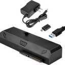 SATA to USB Adapter for 2.5 3.5 Inch HDD/SSD Hard Drive Disk, Optical Drive, with 12VPower Adapter, 2-in-1 SATA to USB Adapter