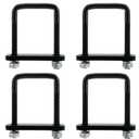 4 Pack Square U-Bolt for Trailer- Fits 3.0 Inch Wide Leaf Springs, Galvanized Steel Clamp Set, Secure Fit for Truck, Boat and Trailers, Black