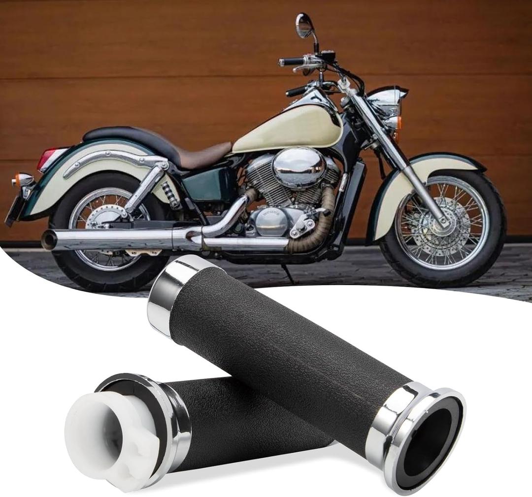 1 Pair Motorcycle Grip Throttle Tube 1" Replacement 53145-MM8-000 Fit for Honda VT XVS Shadow 400/600/750/1100/1300 Magna Sabre Right Grip Throttle Tube and Left Hand Grips