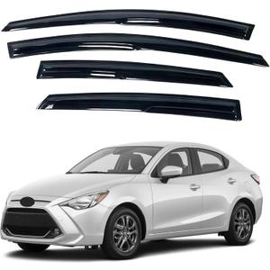 IG Window Visor for Toyota Yaris iA Sedan 2016-2020 & Scion iA Sedan 2016-2020, Rain Guard Tape-On Durable Side Vent Window Deflector Mugen Style, 2016 2017 2018 2019 2020 (Sedan Only)