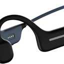 Upgraded Open Ear Headphones Wireless Bone Conduction Sport Headphones with Reflective Strips for Night Running, Cycling, Built-in Mic, Wireless Earphones for Sweat Resistant, Comfortable Fit(Black)