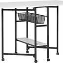 Studio Designs Sew Ready Fabric Cutting Standing Table with Craft Organizers - 58.75" W x 36.5" D x 30" H - Charcoal / White