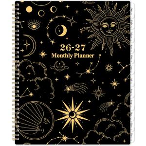2026-2027 Monthly Planner - 9'' x 11'', Monthly Calendar Planer 2026-2027, JAN. 2026 - DEC. 2027, 2 Years Large Calendar for Month with Tabs, Twin-Wire Spiral Bound, Useful Inner Pocket